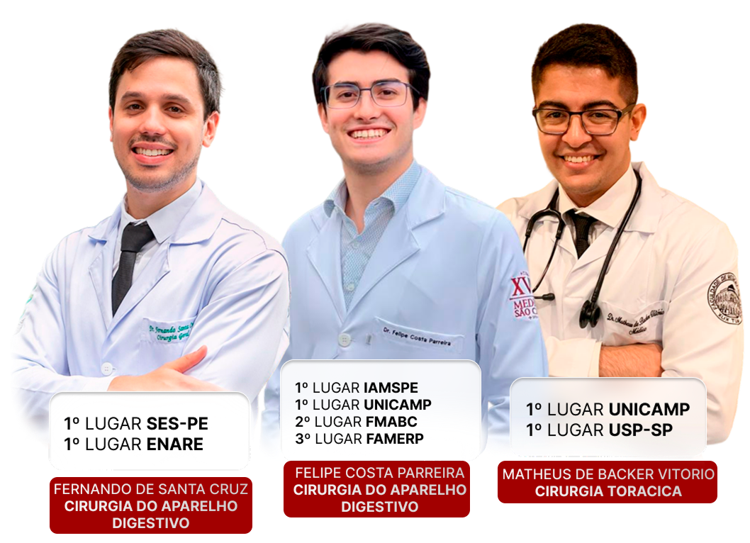 Aprovados em residência médica, destaque por desempenho excepcional.