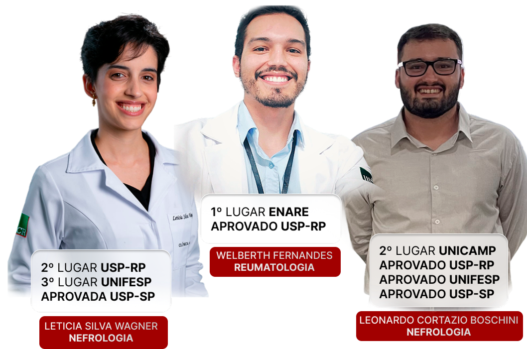 Aprovados em residência médica, destaque por desempenho excepcional.
