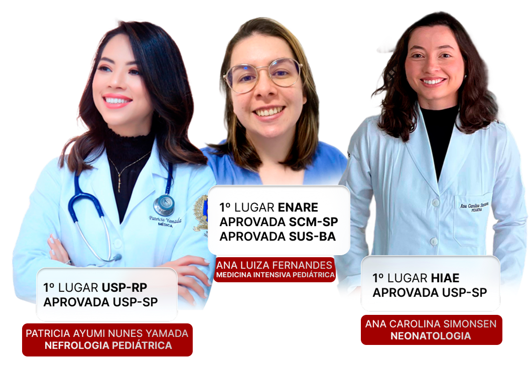 Aprovados em residência médica, destaque por desempenho excepcional.