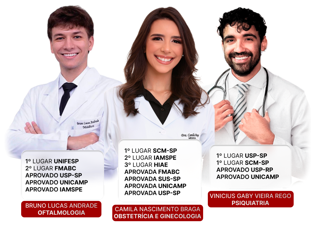 Aprovados em residência médica, destaque por desempenho excepcional.